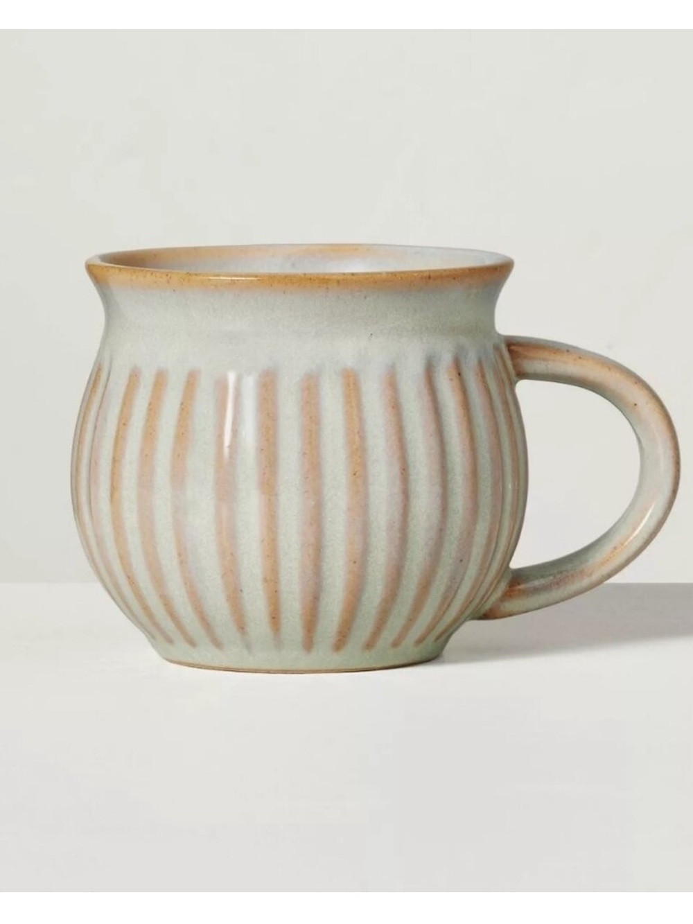 Hearth & Hand Magnolia 13.5oz Fluted Stoneware Round Mug Light Green NEW